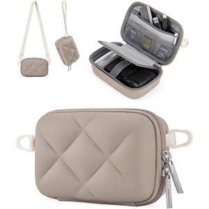 BAGSMART Digital Camera Case, Protective & Lightweight Camera Case with 2 Carrying Ways, Waterproof & Shockproof Small Camera Bag for Canon PowerShot G7X Mark II/III/Sony DSCW800/DSCW830 – Beige(Camel)