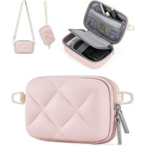 BAGSMART Digital Camera Case, Protective & Lightweight Camera Case with 2 Carrying Ways, Waterproof & Shockproof Small Camera Bag for Canon PowerShot G7X Mark II/III/Sony DSCW800/DSCW830 – Beige(Pink)