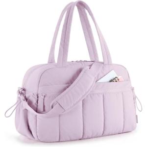 BAGSMART Gym Bag for Women, Duffle Bag for Travel with Wet Pocket, Lightweight Carry on Weekender Duffel, Water Resistant(Lavender)