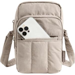 BAGSMART Small Crossbody Bags for Women, Mini Cell Phone Cross body Purses Travel Wallet with RFID Blocking Card Slots(A-grayish Brown)
