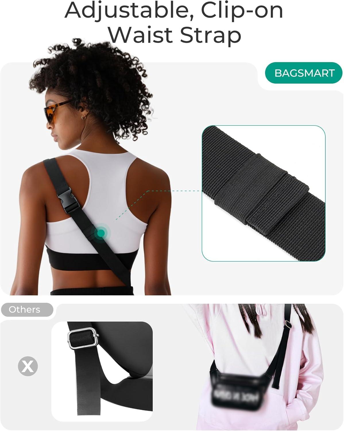 image:imageBAGSMART Fanny Packs for Women Belt Bag with Adjustable Strap Crossbody Waist Bag Pack for Running Hiking Workout Travel Black