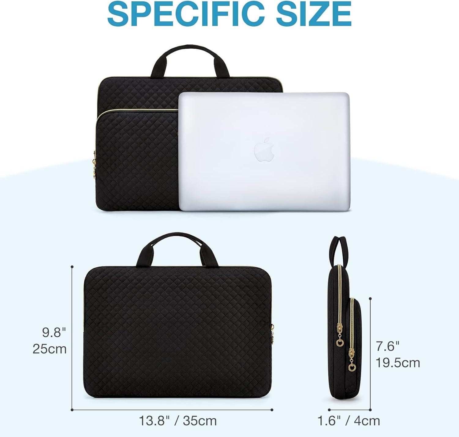 image:imageBAGSMART Laptop Sleeve 156 Inch Lightweight Laptop Bag Compatible with MacBook Pro 16 Inch156 Inch HPDellAcer AspireAsus Notebook Protective Case with Shoulder StrapPocketHandle GrayBlack