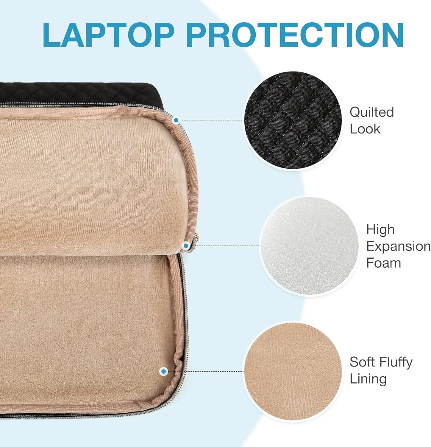 image:imageBAGSMART Laptop Sleeve 156 Inch Lightweight Laptop Bag Compatible with MacBook Pro 16 Inch156 Inch HPDellAcer AspireAsus Notebook Protective Case with Shoulder StrapPocketHandle GrayBlack