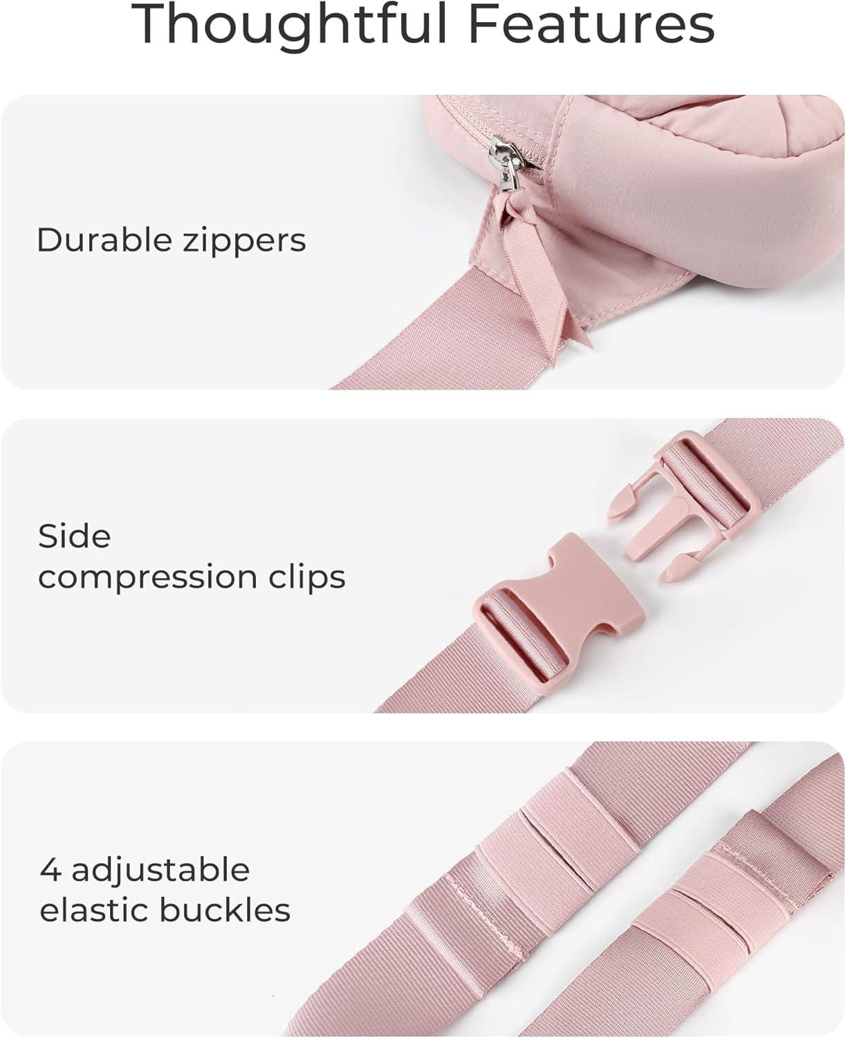 image:imageBAGSMART Puffy Fanny Packs for Women Crossbody Belt Bag with Adjustable Strap Quilted Waist Pack Purse for Traveling Shopping WorkoutBlackpuffy