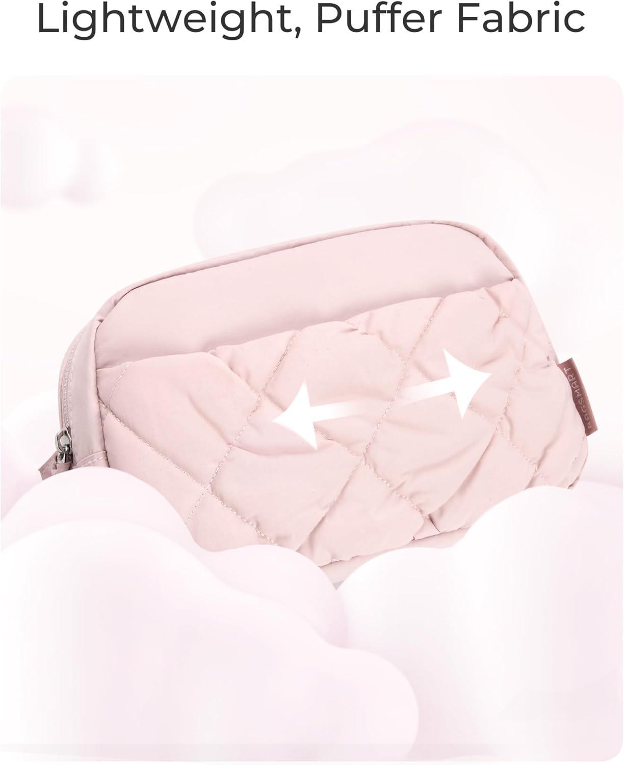 image:imageBAGSMART Puffy Fanny Packs for Women Crossbody Belt Bag with Adjustable Strap Quilted Waist Pack Purse for Traveling Shopping WorkoutCamel