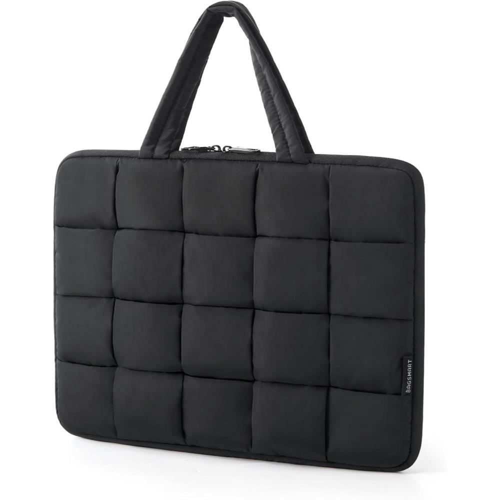 image:imageBAGSMART 1314 Inch Laptop Case Portable Puffy Laptop Sleeve with Handle Compatible with MacBook AirPro 133 136 Inch M4 M3 M2 M1 Computer Sleeve Fitted with DellHP PinkBlack