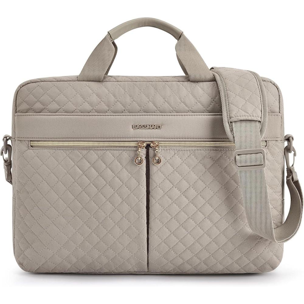 image:imageBAGSMART 173156 Inch Laptop Bag Briefcase for Women Computer Messenger Bag Office Travel Business BlackWarm Gray
