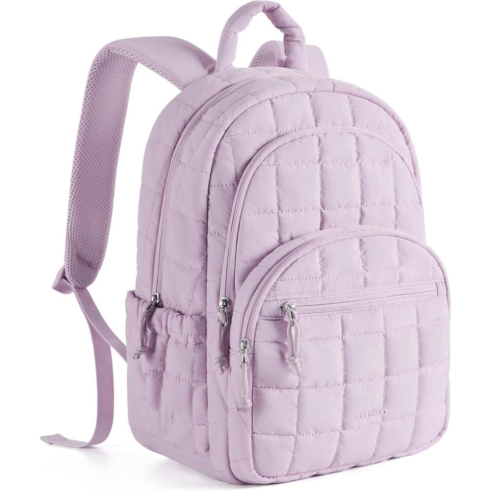 image:imageBAGSMART College Laptop Backpack Travel Backpack for Women Quilted Casual Daypack WaterResistant Bookbag for 156 Inch Laptop Black156 Inlavender