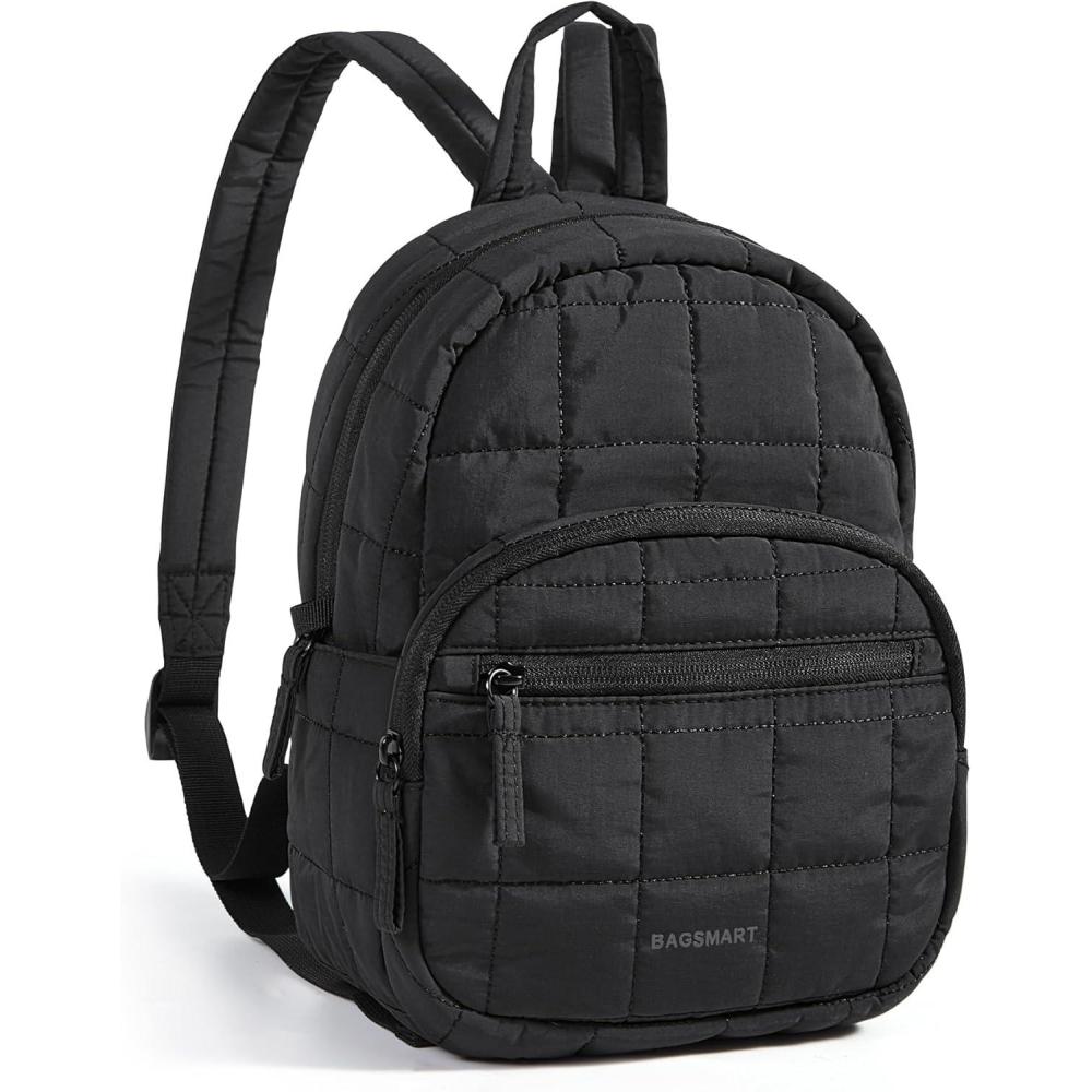 image:imageBAGSMART College Laptop Backpack Travel Backpack for Women Quilted Casual Daypack WaterResistant Bookbag for 156 Inch Laptop Black97 Inblack