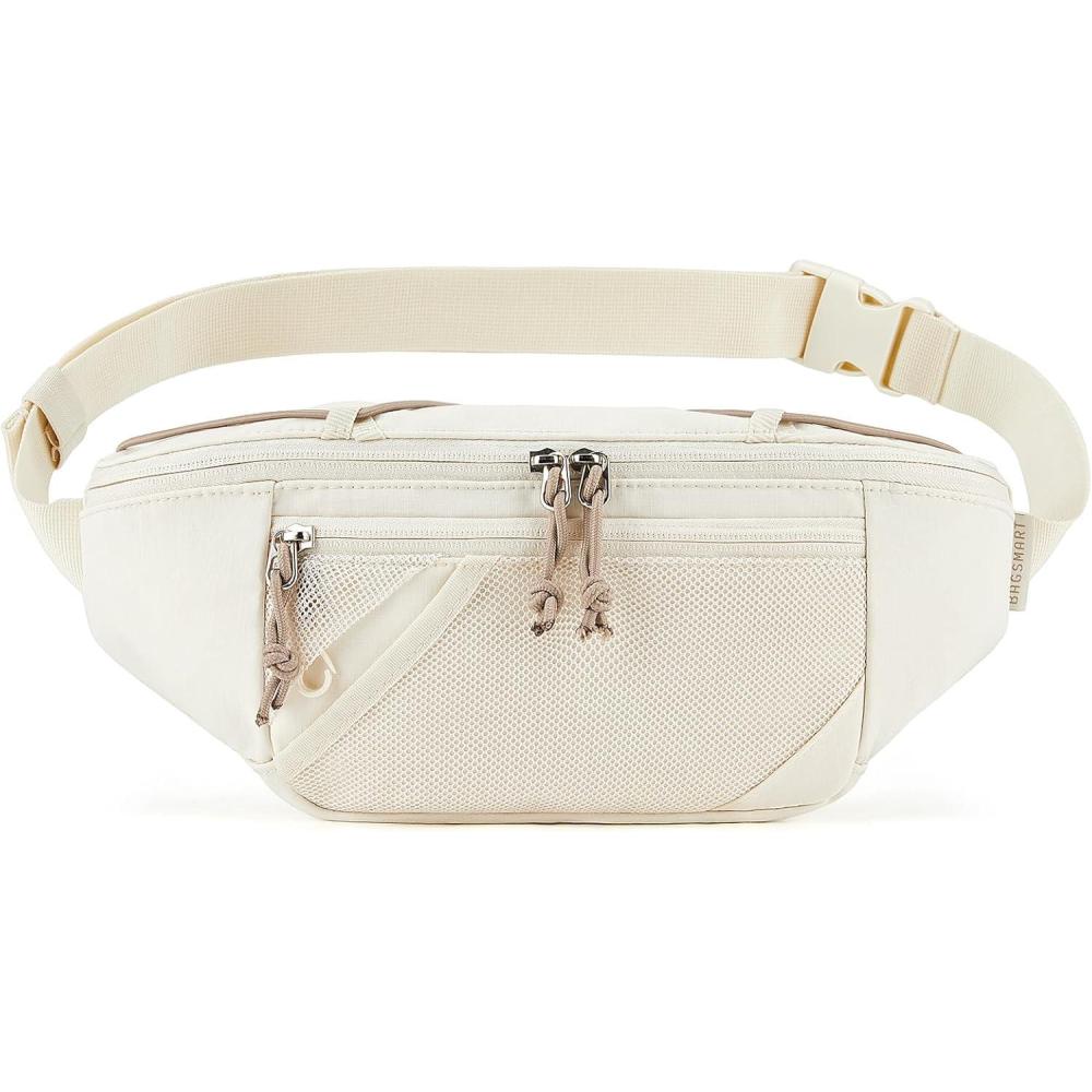 image:imageBAGSMART Fanny Packs for Women Belt Bag with Adjustable Strap Crossbody Waist Bag Pack for Running Hiking Workout Travel Beige