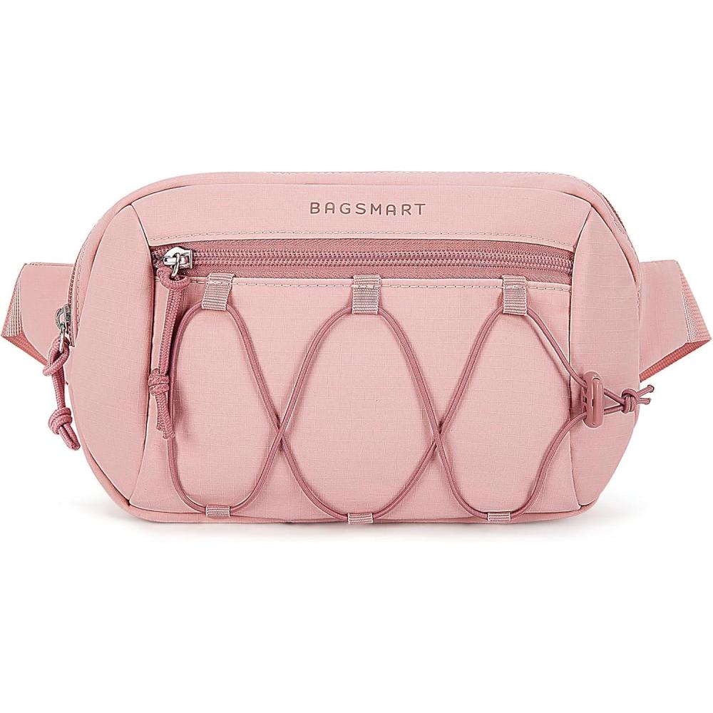 image:imageBAGSMART Fanny Packs for Women Small Belt Bag with Adjustable Strap Waist Pack for Running Workout Traveling Hiking BlackLight Pink