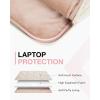 BAGSMART 15-15.6 Inch Laptop Case Sleeve for Women, Puffy Shockproof Laptop Bag with Accessories Pouch and Handle, Lightweight Computer Case Compatible with Dell, HP, MacBook Air/Pro, Rich Black(Natural Cream)