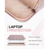BAGSMART 15-15.6 Inch Laptop Case Sleeve for Women, Puffy Shockproof Laptop Bag with Accessories Pouch and Handle, Lightweight Computer Case Compatible with Dell, HP, MacBook Air/Pro, Rich Black(Dusty Pink)