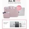 BAGSMART 15-15.6 Inch Laptop Case Sleeve for Women, Puffy Shockproof Laptop Bag with Accessories Pouch and Handle, Lightweight Computer Case Compatible with Dell, HP, MacBook Air/Pro, Rich Black(With Accessories-Pink)