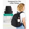 BAGSMART College Laptop Backpack, Travel Backpack for Women, Quilted Casual Daypack, Water-Resistant Bookbag for 15.6 Inch Laptop, Black(15.6 In-black)