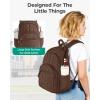BAGSMART College Laptop Backpack, Travel Backpack for Women, Quilted Casual Daypack, Water-Resistant Bookbag for 15.6 Inch Laptop, Black(15.6 In-chocolate)