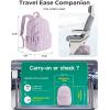 BAGSMART College Laptop Backpack, Travel Backpack for Women, Quilted Casual Daypack, Water-Resistant Bookbag for 15.6 Inch Laptop, Black(15.6 In-lavender)
