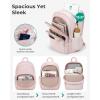 BAGSMART College Laptop Backpack, Travel Backpack for Women, Quilted Casual Daypack, Water-Resistant Bookbag for 15.6 Inch Laptop, Black(15.6 In-pink)