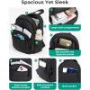 BAGSMART College Laptop Backpack, Travel Backpack for Women, Quilted Casual Daypack, Water-Resistant Bookbag for 15.6 Inch Laptop, Black(9.7 In-black)