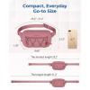 BAGSMART Fanny Packs for Women Small Belt Bag with Adjustable Strap Waist Pack for Running Workout Traveling Hiking, Black(Pink)