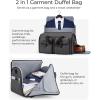 BAGSMART Garment Bags for Travel, Convertible Garment Duffle Bag Suit Bags for Men Women, 2 in 1 Garment Bags for Hanging Clothes, Carry On Duffle Bag with Shoe Compartment, Blue(Blue)