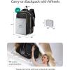 BAGSMART Rolling Backpack for Women, Wheeled Backpack with Packing Cube, Travel Back pack with Wheels, Carry On Suitcase Bag 17 Inch Large Roller Daypack, Black(Black)