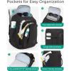BAGSMART Travel Backpack Carry on Flight Approved, 28L Lightweight Backpack Fits 17.3 Inch Laptop for Men Women, Water Resistant Personal Item Travel Bag with USB Charging Port, Black(Black)
