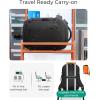 BAGSMART Travel Backpack Carry on Flight Approved, 28L Lightweight Backpack Fits 17.3 Inch Laptop for Men Women, Water Resistant Personal Item Travel Bag with USB Charging Port, Black(Black)
