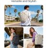 BAGSMART Travel Backpack Women, 15.6 Inch Carry On Backpack Flight Approved, TSA Approved Personal Item Travel Bag, Water Resistant Weekender Bag Luggage Daypack, Beige(Beige)