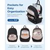 BAGSMART Travel Laptop Backpack, College Backpack for Women, Quilted Small Computer Bookbag, Water-Resistant 15.6 Inch Laptop Casual Bag, Beige(14-green)