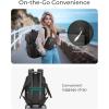 BAGSMART Womens Backpack Carry On Flight Approved, Travel Backpack for Women with Waist Bag,Traveling Lightweight Weekender Casual Daypack 17.3″ Laptop Work Back pack Personal Item Bag,Champagne(Black)