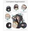 BAGSMART Womens Backpack Carry On Flight Approved, Travel Backpack for Women with Waist Bag,Traveling Lightweight Weekender Casual Daypack 17.3″ Laptop Work Back pack Personal Item Bag,Champagne(Black)