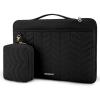 BAGSMART 15-15.6 Inch Laptop Case Sleeve for Women, Puffy Shockproof Laptop Bag with Accessories Pouch and Handle, Lightweight Computer Case Compatible with Dell, HP, MacBook Air/Pro, Rich Black(With Accessories-Black)