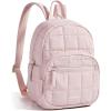 BAGSMART College Laptop Backpack, Travel Backpack for Women, Quilted Casual Daypack, Water-Resistant Bookbag for 15.6 Inch Laptop, Black(9.7 In-baby Pink)