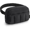 BAGSMART Fanny Packs for Women Cross Body, Quilted Puffy Belt Bag with Pockets, Fashion Waist Packs for Traveling Hiking Camel(Black)