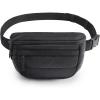 BAGSMART Fanny Packs for Women Two Way Zipper Belt Bag with Adjustable Strap, Puffy Fashion Waist Packs for Traveling Workout, Pink(Black)