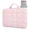BAGSMART Laptop Case with Handle, Puffy Laptop Sleeve Bag for Women, MacBook Case for Dell, HP, Lenovo, MacBook Air/Pro, 15-15.6 inch, Pink(Pink)