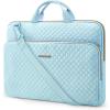 BAGSMART Laptop Sleeve 15.6 Inch, Lightweight Laptop Bag Compatible with MacBook Pro 16 Inch,15.6 Inch HP,Dell,Acer Aspire,Asus Notebook, Protective Case with Shoulder Strap,Pocket,Handle, Gray(Blue-Shoulder Strap)