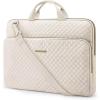 BAGSMART Laptop Sleeve 15.6 Inch, Lightweight Laptop Bag Compatible with MacBook Pro 16 Inch,15.6 Inch HP,Dell,Acer Aspire,Asus Notebook, Protective Case with Shoulder Strap,Pocket,Handle, Gray(Beige-Shoulder Strap)