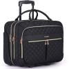 BAGSMART Rolling Laptop Bag Women, Rolling Briefcase for Women, 17.3 Inch Laptop Bag with Wheels Computer Bag Laptop Case for Work Travel Business(Black)
