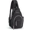 BAGSMART Small Crossbody Sling Bag for Men Women, Small Sling Backpack Shoulder Bag, Anti-Theft Chest Daypack(Black)
