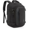 BAGSMART Travel Backpack Carry on Flight Approved, 28L Lightweight Backpack Fits 17.3 Inch Laptop for Men Women, Water Resistant Personal Item Travel Bag with USB Charging Port, Black(Black)