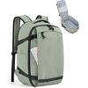 BAGSMART Travel Backpack Women, 15.6 Inch Carry On Backpack Flight Approved, TSA Approved Personal Item Travel Bag, Water Resistant Weekender Bag Luggage Daypack, Beige(Pistachio)