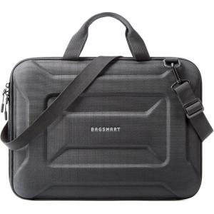 BAGSMART 15.6-16 inch Laptop Computer Case with Strap,Shockproof Waterproof Laptop Bag with Sturdy Handle,Carrying Laptop Sleeve for 15″ Dell,HP,MacBook Pros，Black(Black)