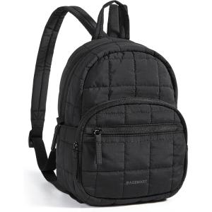 BAGSMART College Laptop Backpack, Travel Backpack for Women, Quilted Casual Daypack, Water-Resistant Bookbag for 15.6 Inch Laptop, Black(9.7 In-classic)
