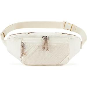 BAGSMART Fanny Packs for Women Belt Bag with Adjustable Strap Crossbody Waist Bag Pack for Running Hiking Workout Travel, Beige