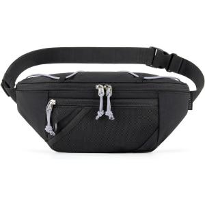 BAGSMART Fanny Packs for Women Belt Bag with Adjustable Strap Crossbody Waist Bag Pack for Running Hiking Workout Travel, Black