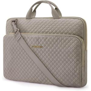 BAGSMART Laptop Sleeve 15.6 Inch, Lightweight Laptop Bag Compatible with MacBook Pro 16 Inch,15.6 Inch HP,Dell,Acer Aspire,Asus Notebook, Protective Case with Shoulder Strap,Pocket,Handle, Gray(Gray-Shoulder Strap)
