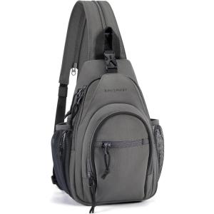BAGSMART Small Crossbody Sling Bag for Men Women, Small Sling Backpack Shoulder Bag, Anti-Theft Chest Daypack(Dark Gray)