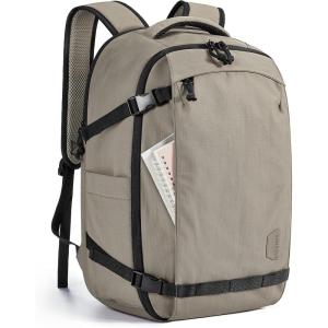 BAGSMART Travel Backpack Women, 15.6 Inch Carry On Backpack Flight Approved, TSA Approved Personal Item Travel Bag, Water Resistant Weekender Bag Luggage Daypack, Beige(Brown)